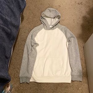 White and gray sleeve over-sized hoodie